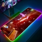 Eco-friendly Cyberpunk 2077 Glowing RGB LED Mouse Pad 4mm Thickness for Gaming Keyboard USB Anti-slip Rubber Base Desk Mat